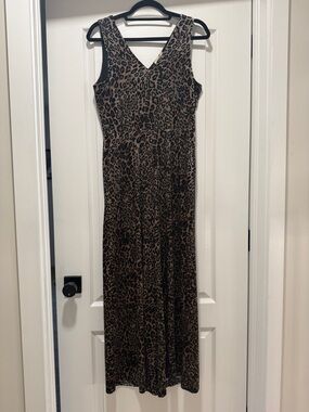 Leopard Print jumpsuit- velvet